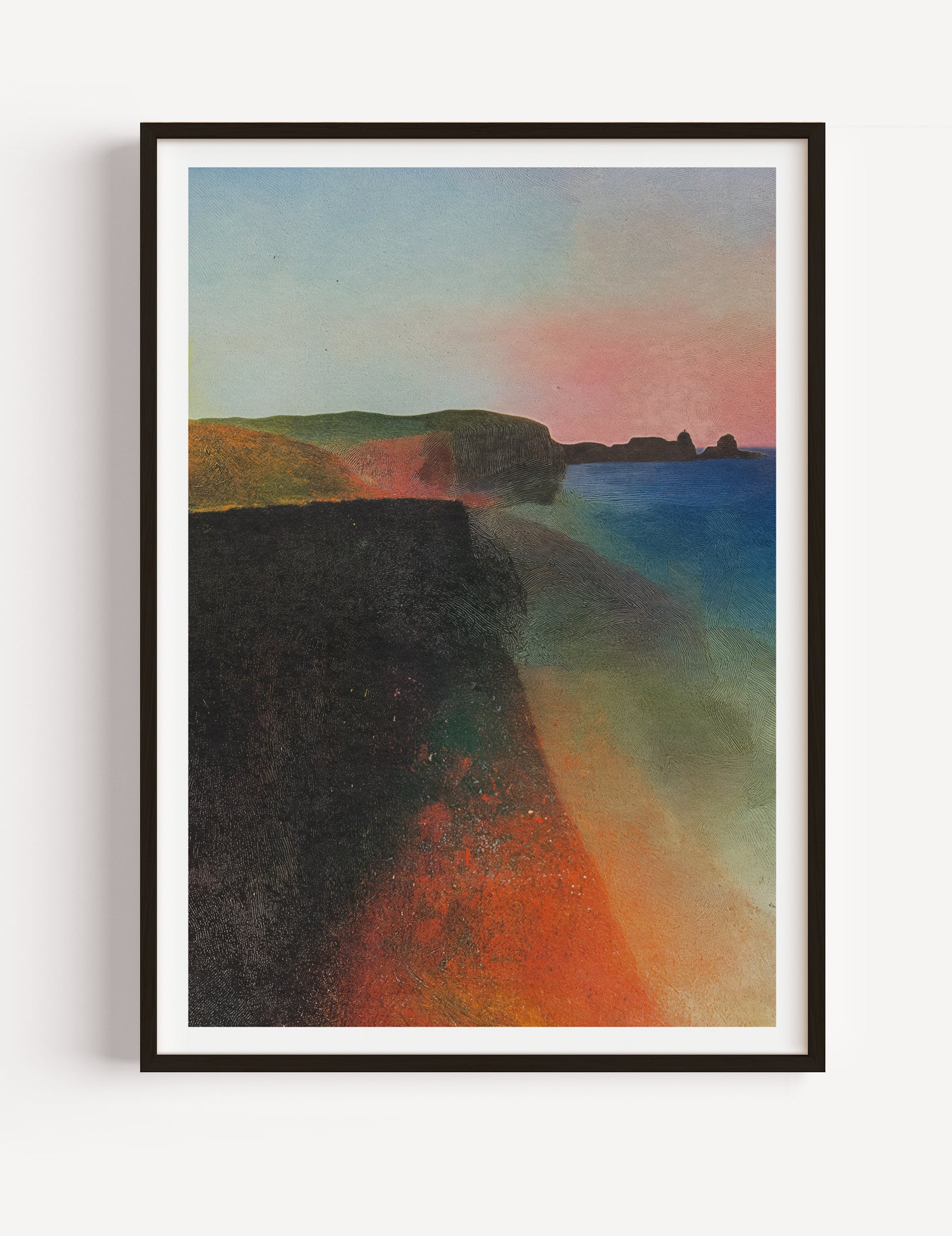 Silent Cliffs, Endless Sea Abstract Landscape Poster