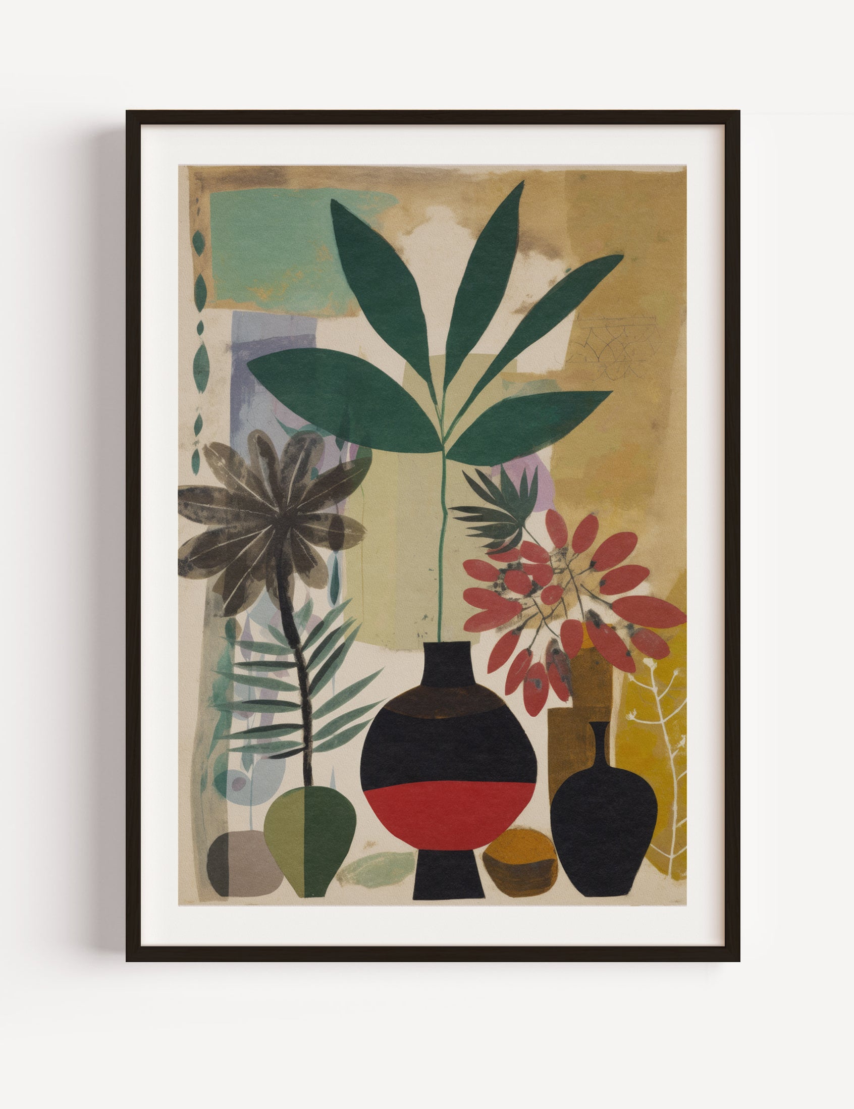 Geometric Flowers Still Life Poster