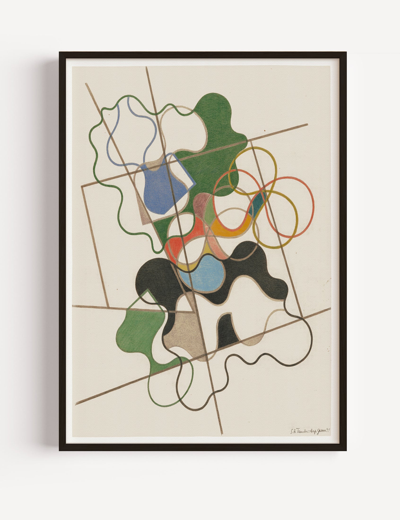 Geometric and Undulating by Sophie Taeuber-Arp, 1941 Poster