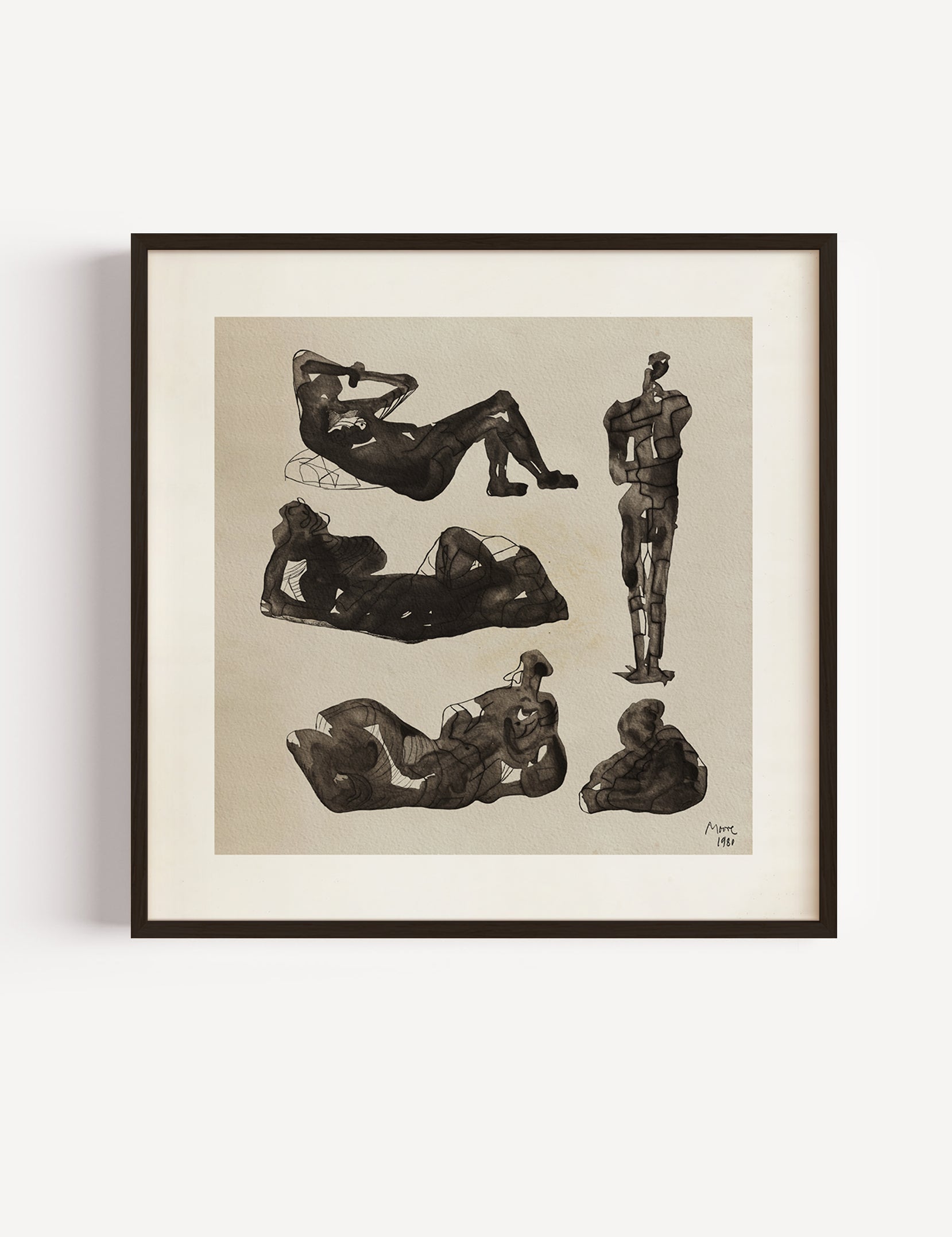 Figures by Henri Moore Poster