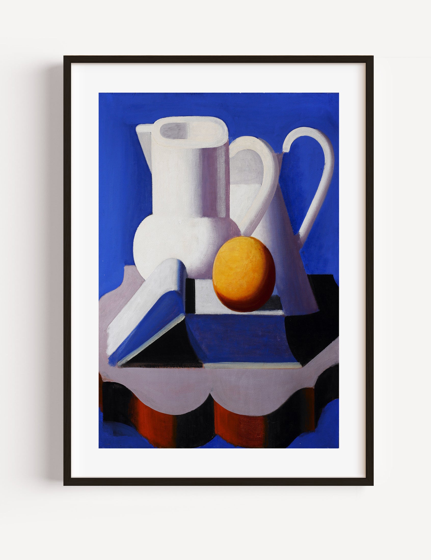 Still Life with White Jar, Orange and Book by Vilhelm-Lundstrøm, 1933 Poster