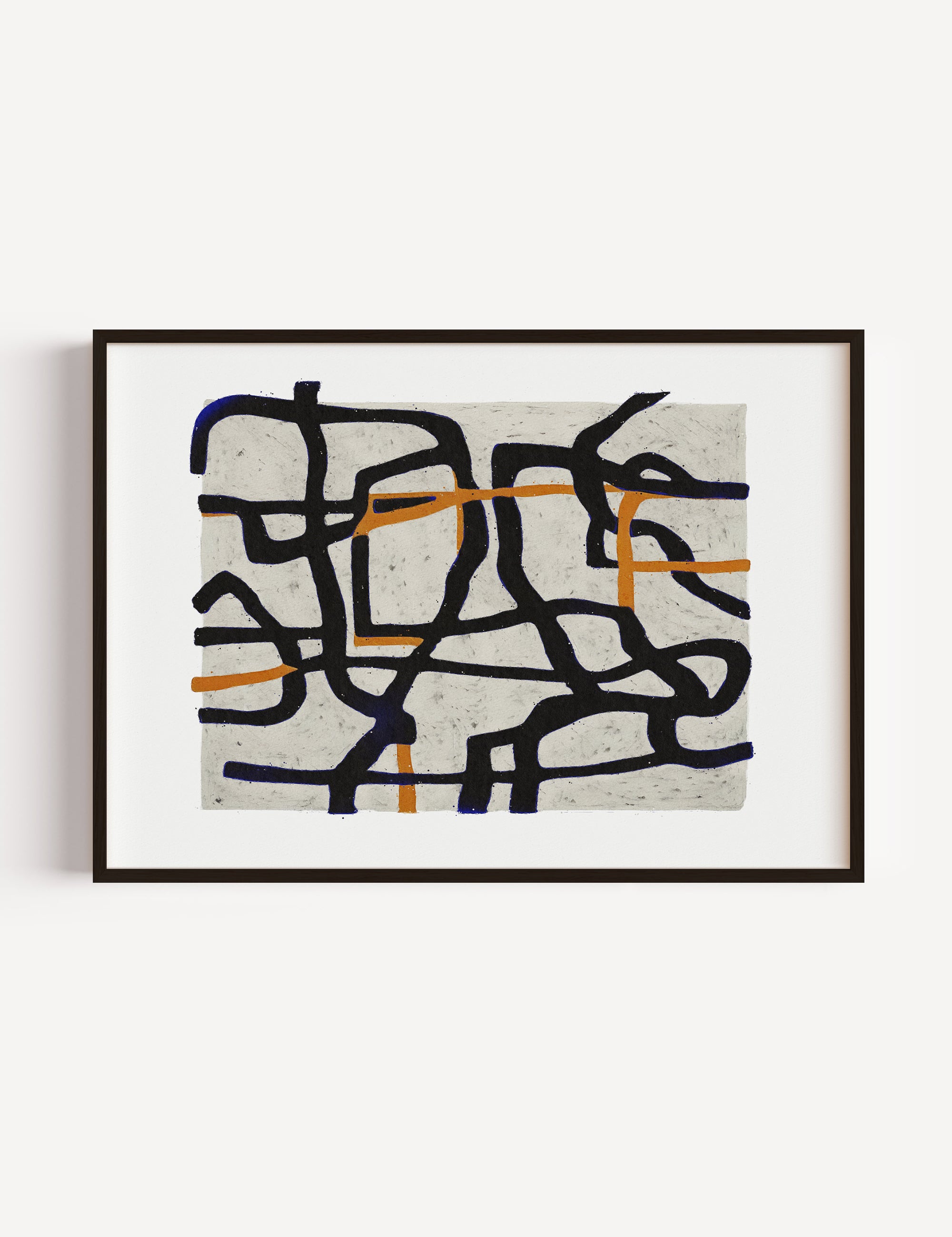 Black and Orange Lines (horizontal) by Eliza Majcher Poster